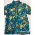 Polyester tryck hawaiisk skjorta